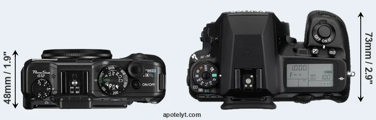 Compare G12 versus K-5 top