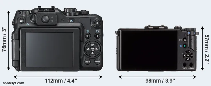 Comparison G12 or Pentax Q rear