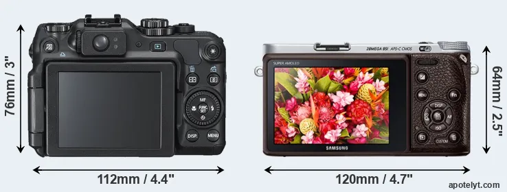 Comparison G12 or NX500 rear