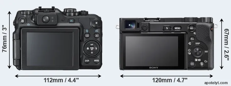 Comparison G12 or A6100 rear