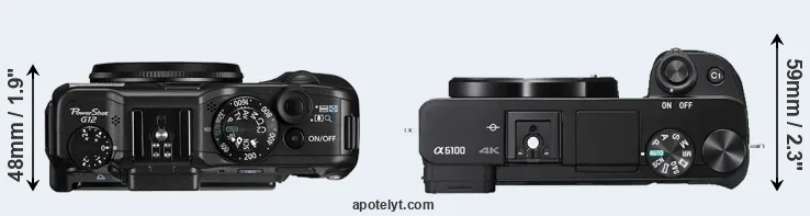 Compare G12 versus A6100 top