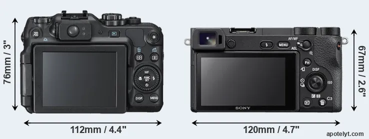 Comparison G12 or A6500 rear