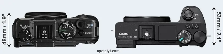 Compare G12 versus A6500 top