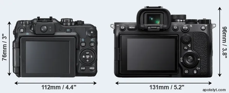 Comparison G12 or A7 IV rear