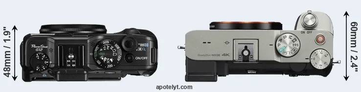 Compare G12 versus A7C top
