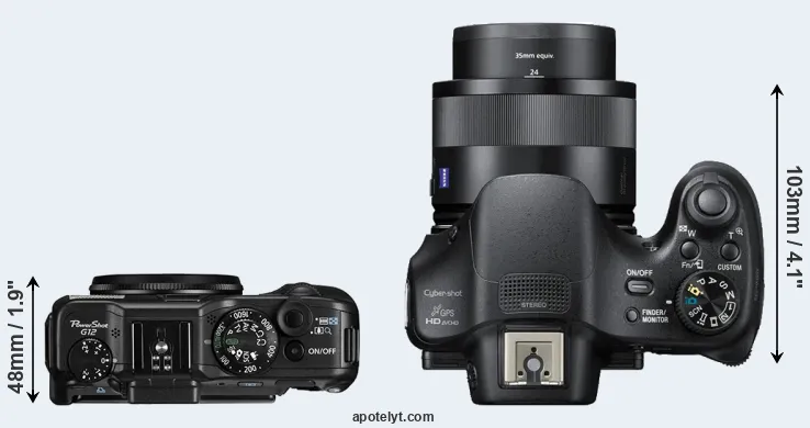 Compare G12 versus HX400V top