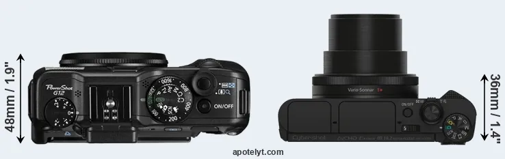 Compare G12 versus HX90V top