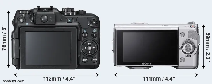 Comparison G12 or NEX-5 rear