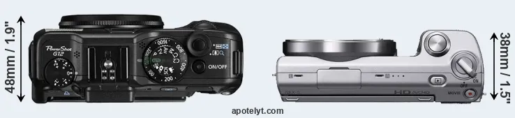 Compare G12 versus NEX-5 top