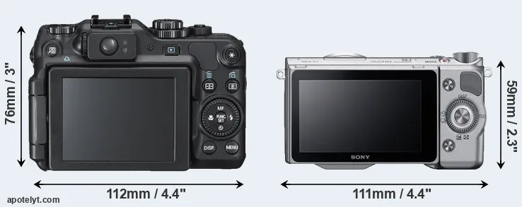 Comparison G12 or NEX-5T rear