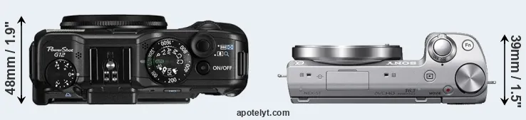 Compare G12 versus NEX-5T top