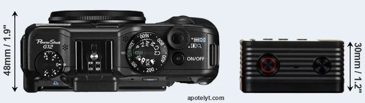 Compare G12 versus RX0 top
