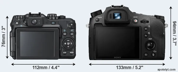 Comparison G12 or RX10 IV rear