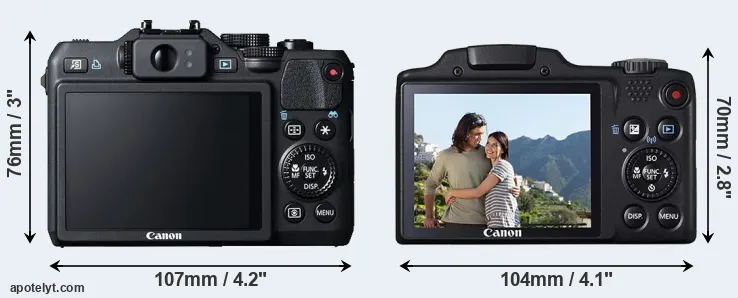 Comparison G15 or SX510 rear