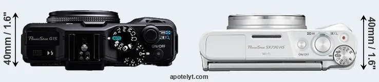 Compare G15 versus SX730 top