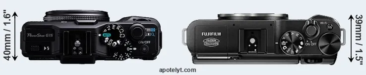 Compare G15 versus X-A1 top