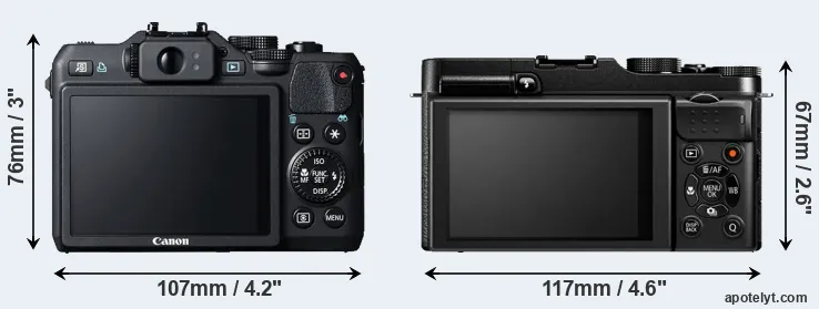 Comparison G15 or X-M1 rear