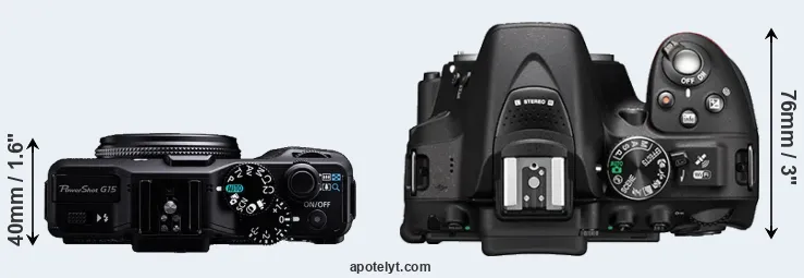 Compare G15 versus D5300 top