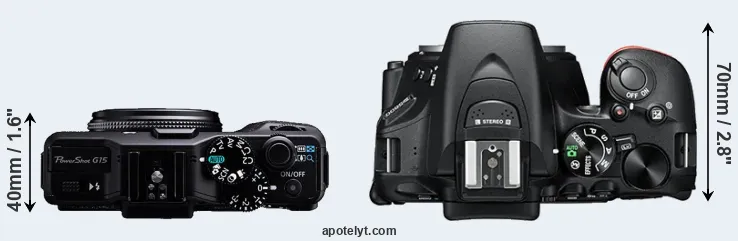 Compare G15 versus D5600 top