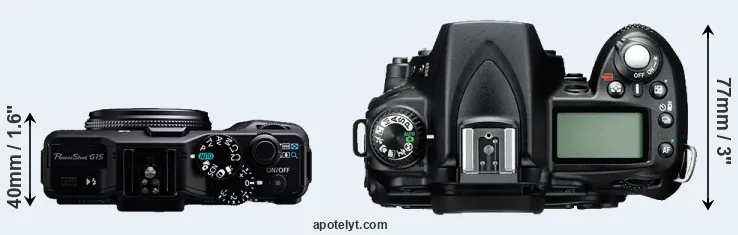 Compare G15 versus D90 top