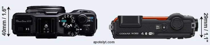Compare G15 versus W300 top