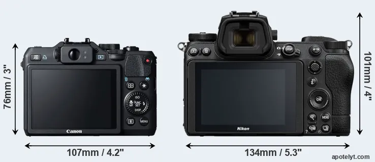Comparison G15 or Z6 II rear