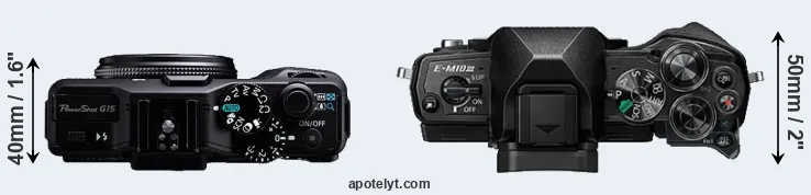 Compare G15 versus E-M10 III top