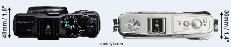 Compare G15 versus E-P1 top