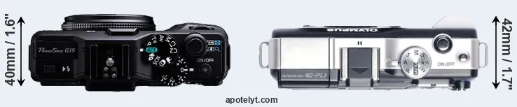 Compare G15 versus E-PL1 top