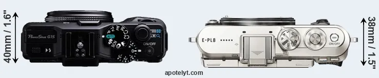 Compare G15 versus E-PL8 top