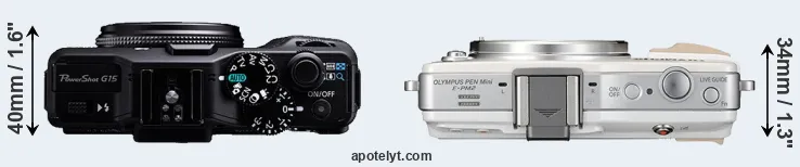 Compare G15 versus E-PM2 top