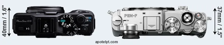 Compare G15 versus PEN-F top