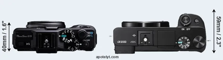 Compare G15 versus A6100 top