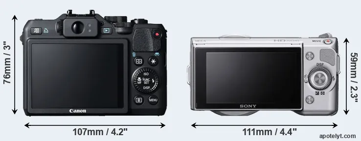 Comparison G15 or NEX-5 rear