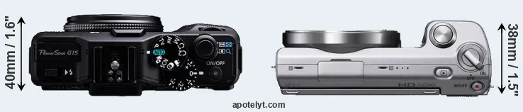 Compare G15 versus NEX-5 top
