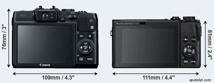 Comparison G16 or G5X Mark II rear
