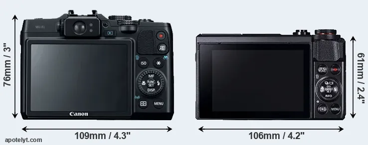 Comparison G16 or G7X Mark II rear
