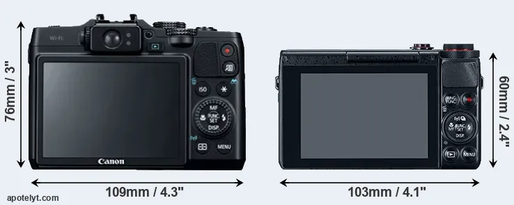 Comparison G16 or G7X rear