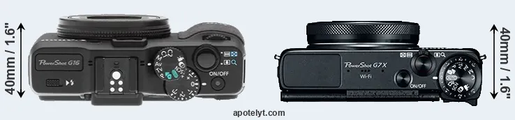 Compare G16 versus G7X top