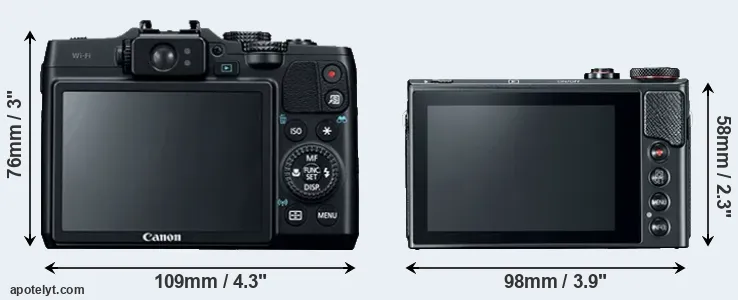 Comparison G16 or G9X Mark II rear