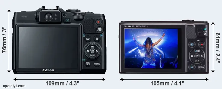 Comparison G16 or SX610 rear