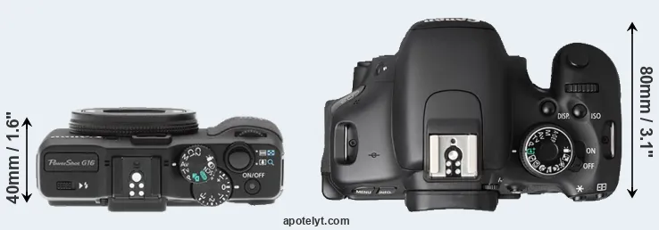 Compare G16 versus T3i top