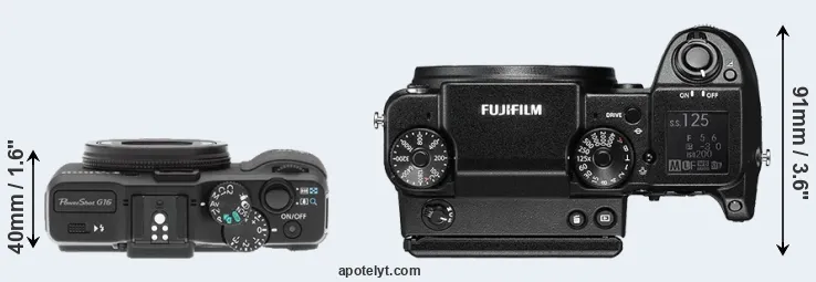 Compare G16 versus GFX 50S top