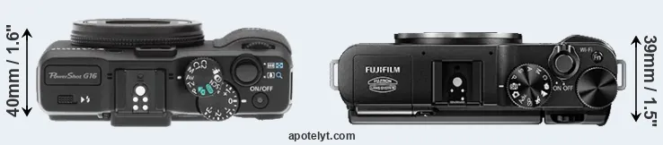 Compare G16 versus X-A1 top