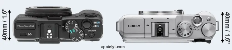Compare G16 versus X-A5 top