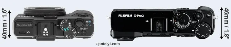 Compare G16 versus X-Pro2 top