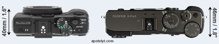 Compare G16 versus X-Pro3 top
