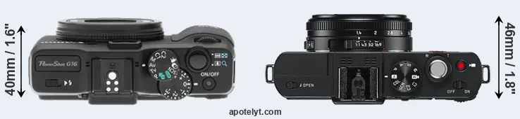Compare G16 versus D-LUX 6 top