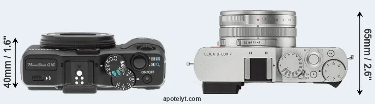 Compare G16 versus D-LUX 7 top
