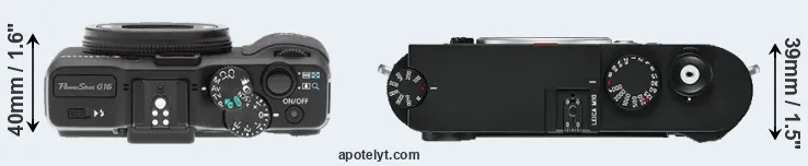 Compare G16 versus M10 top